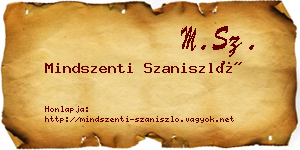 Mindszenti Szaniszló névjegykártya